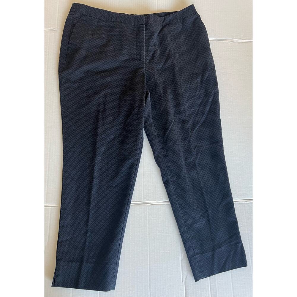 Dalia Collection Black/Blue Straight Leg Zip Up Front Back Pockets Pants 16W‎